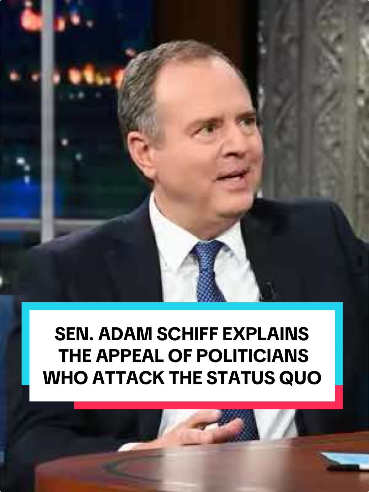 @adamschiffca explains the appeal of politicians who attack the status quo and how it cost Democrats the presidential election. #Colbert