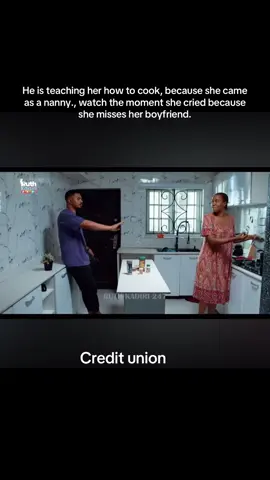 He is teaching her how to cook, because she came as a nanny., watch the moment she cried because she misses her boyfriend.#treasurejthomas #nollywoodmovies #fypシ゚ 