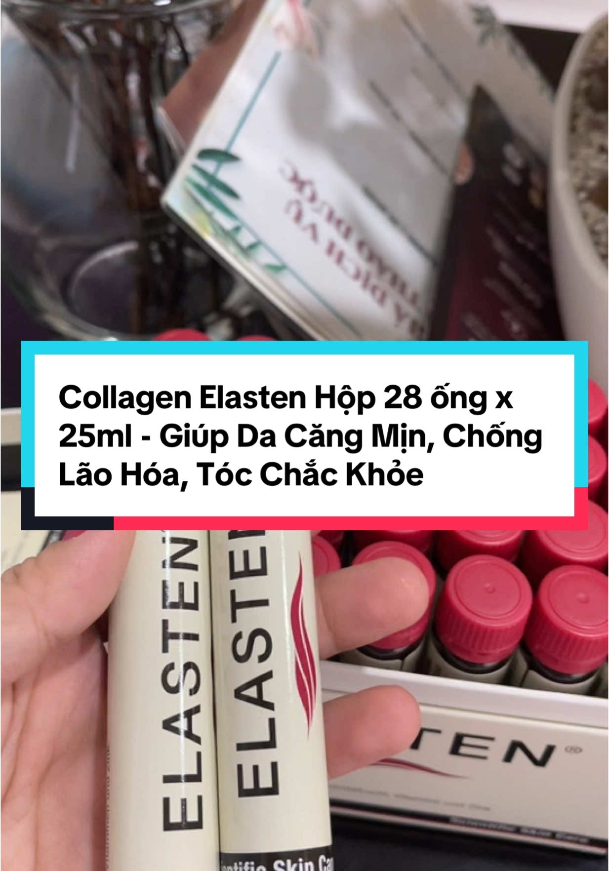 Collagen Elasten Hộp 28 ống x 25ml - Giúp Da Căng Mịn, Chống Lão Hóa, Tóc Chắc Khỏe#xuhuongtiktok #mỹphẩmchínhhãng #tuyenleeshop #elasten #collagen 