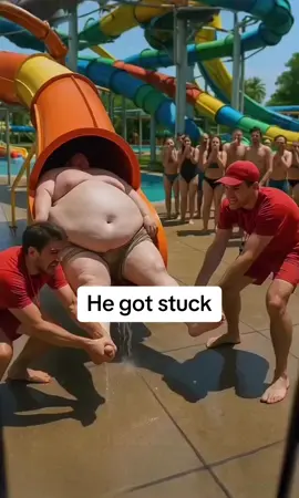 A man got stuck on the water flute #fyp #foryoupage #summertime #amusementpark 