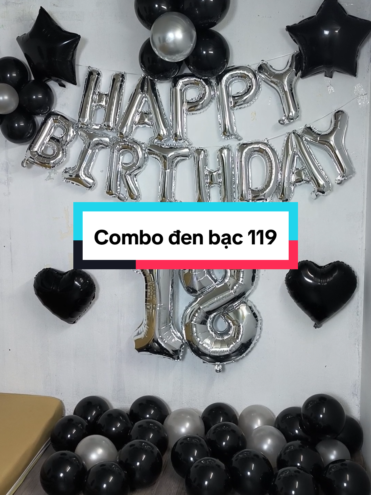 Set bóng trắng trí sinh nhật tại nhà chỉ 119k #xuhuong #happybirthday #trangtrisinhnhat #bidecor 