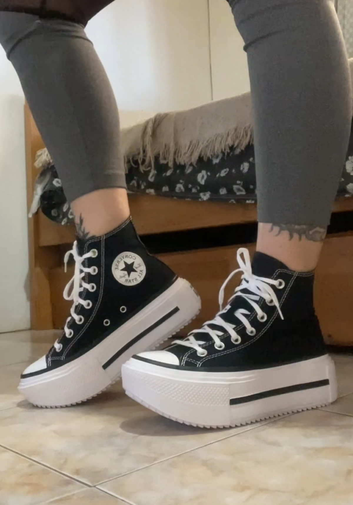Converse Chuck Taylor Double Stack Hi 10/10 🖤 #converse #conversechucktaylor 
