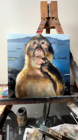 I made an oil painting of that Monkey  #monkey #brainrot #oilpainting #foryou 