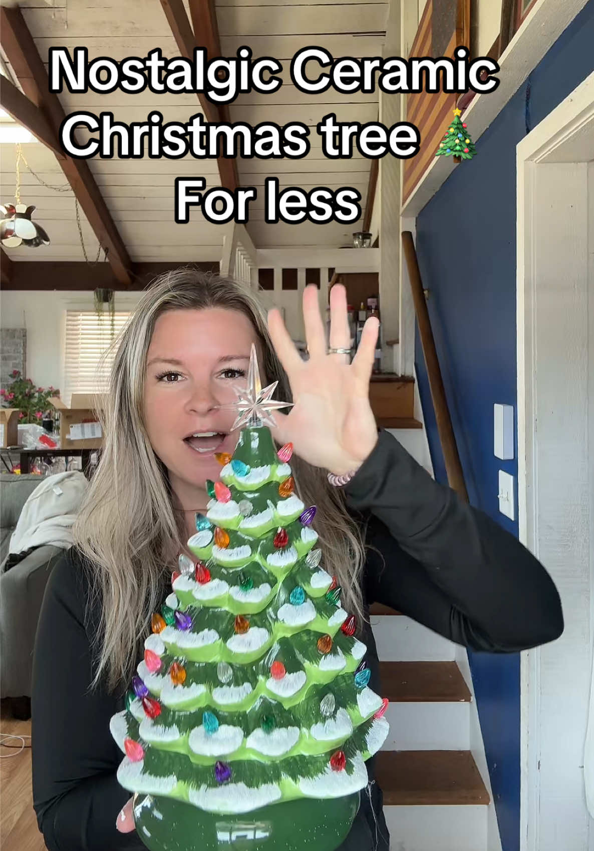 The frosted snow tips were an immediate add to cart moment. This nostalgic ceramic Christmas tree is the perfect size for anywhere in your home 🥹.           #holidaydecor #christmastree #christmasdecor 