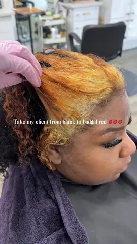 No bleached was used to achieve this color ♥️💋🌹🍷🍓🍒💄 -stripped the box dye from her leave out  -went in with schwarzkopf color & adore red amber to tone down   -washed and blowed  -prep for qw -installed & styled   #iteehairstudio #hairtok #fyp #quickweave #lahairstylist #lahair #hair #hairstyle #hairtok #flipover 