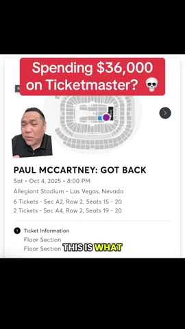Ticket prices are insane these days lmao this is crazy! #ticketmaster #vegas #allegiantstadium #paulmccartney #concert #beyonce #taylorswift #livenation 