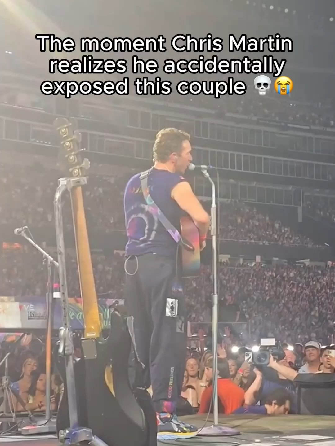 See Chris Martin's full reaction immediately after that awkward, now-viral moment was featured on the screens during Coldplay's Massachusetts concert. 🫣 #chrismartin #coldplay
