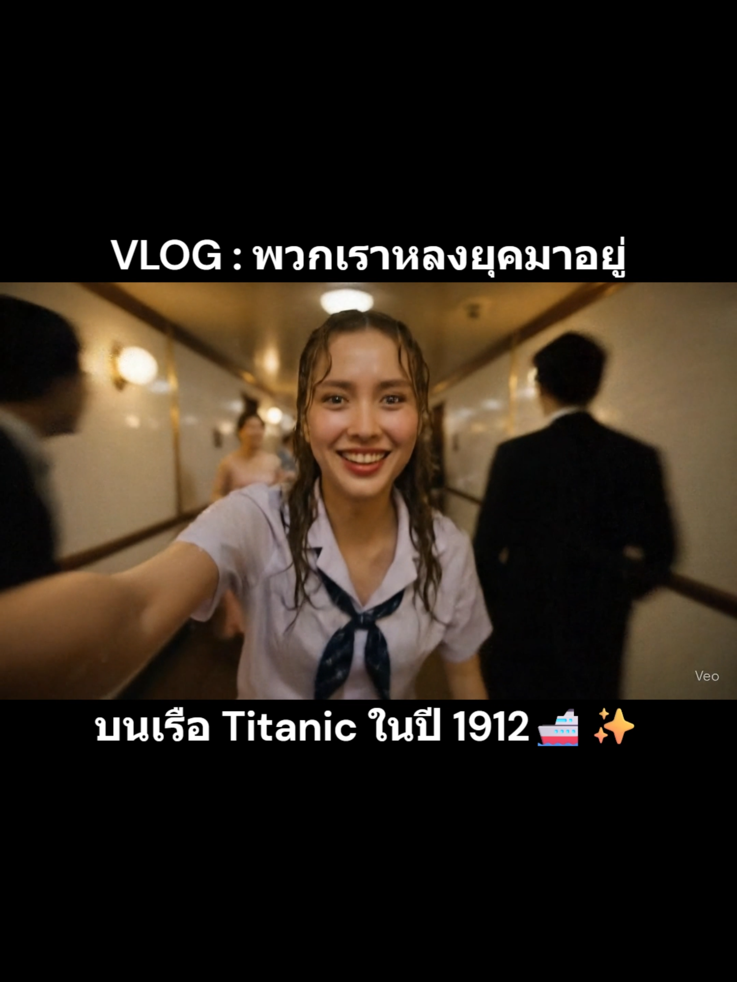 VLOG พวกเราหลงยุคมาอยู่บนเรือ Titanic 1912  #historytok #veo3 #นักศึกษา #นักเรียน #travels #History #ai #aivideo #whatif #titanic #titanic1912 #timetraveler #thai #หลงยุค #1912