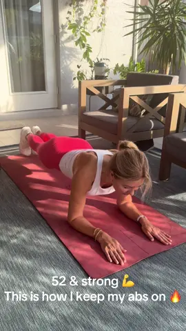 How I keep my abs strong at 52 💪✨ Just me, my mat, and a little consistency. Who else loves a good plank burn? 🔥 #womenover50 #coregoals #plank #consistency #ageless #fitwomen #fiftyshades #confidence #healthyliving #healthylifestyle #bikinibody #womenstrong #fitover40 #activelifestyle #50andfabulous #fitover50 #fitnessmotivation 