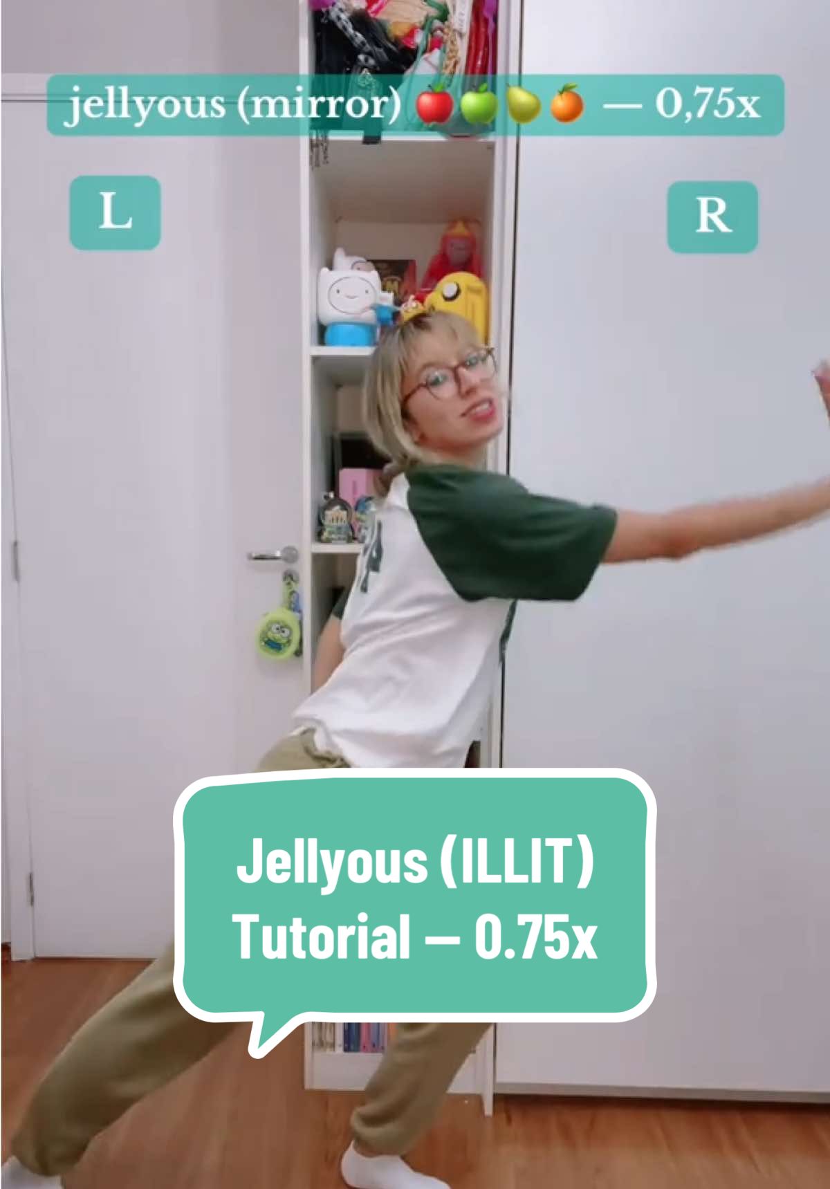 JELLYOUS (ILLIT) MIRRORED NO 0.75X 🩵 se você não viu meu tutorial no 0.5x, volte dois vídeos !! || #ILLIT #jellyous #footwork #dancetutorial #dancechallenge #kpopdancecover #kpop