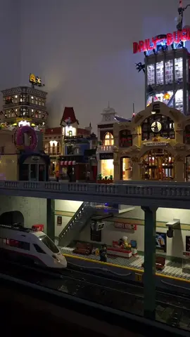 Testing the train in the new LEGO city subway 😁 #lego #legotiktok #city #legocity #legomoc 