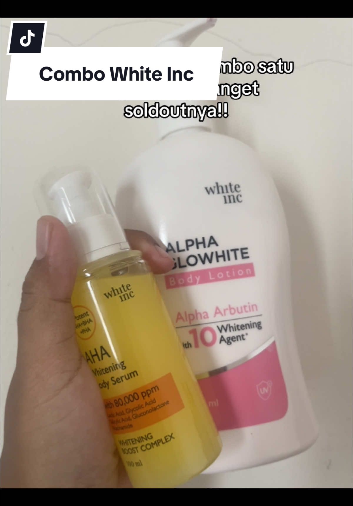 Yang mau putihh2 aja yaa #whiteinc #handbody #handbodyviral #bodyserum #AHA #tiktokshop #affiliate #fyp 