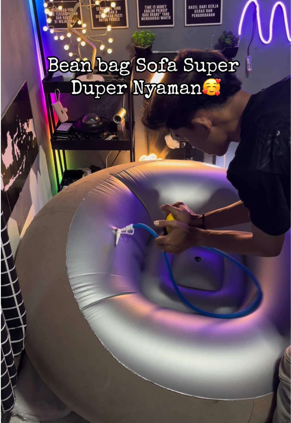 Betah banget Disofa ini🥰🫶🏻#beanbagchair #beanbag #beanbagmurah #sofabed #sofamurah #sofaminimalis 