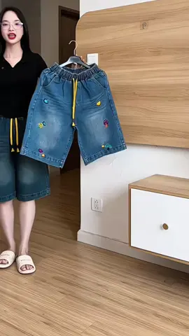 Quần Bò Ngố Jeans Nữ - Trơn / Thêu- Cạp Chun Dài 60cm Size:40-80kg#quanbongo #quanngojean #quanngojeannu #thoitrangnu #macdepmoingay#viralvideo #xuhuong 