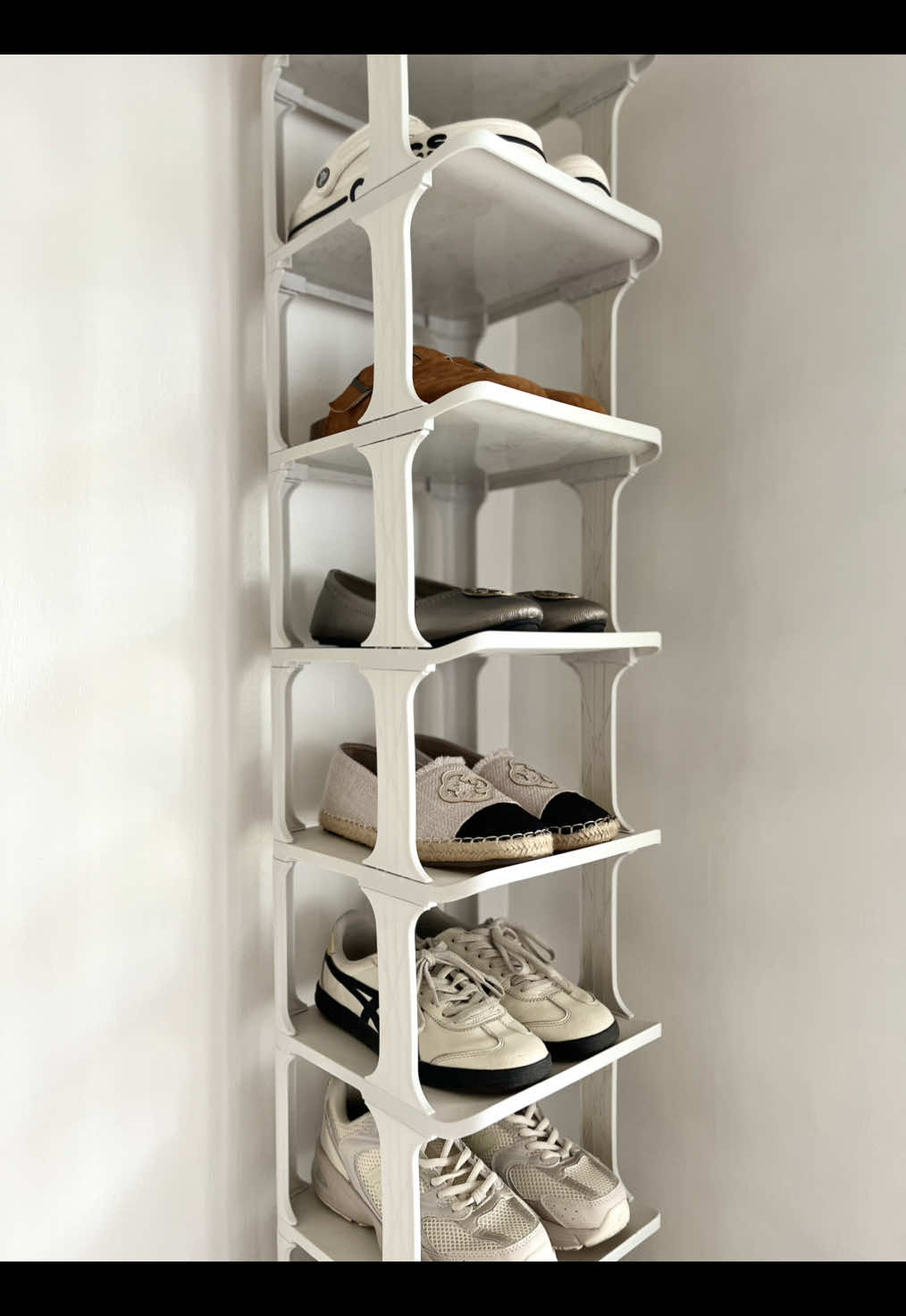 small space? no problem! shoe rack organizer; 8 layers 👟 #shoerack #shoeorganizer #shoelayerrack #fyp 