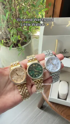 รุ่นใหม่ล่าสุด Vivienne Westwood 32 mm Silver,Gold,Gold Green ขอบเพชรหลักเพชร สวยหรูลัคชูมากค่าา ✨ *ถ่ายจากสินค้าจริงแสงธรรมชาติ* . #นาฬิกาviviennewestwood #viviennewestwood #นาฬิกาวิเวียน #viviennewestwoodwatch 