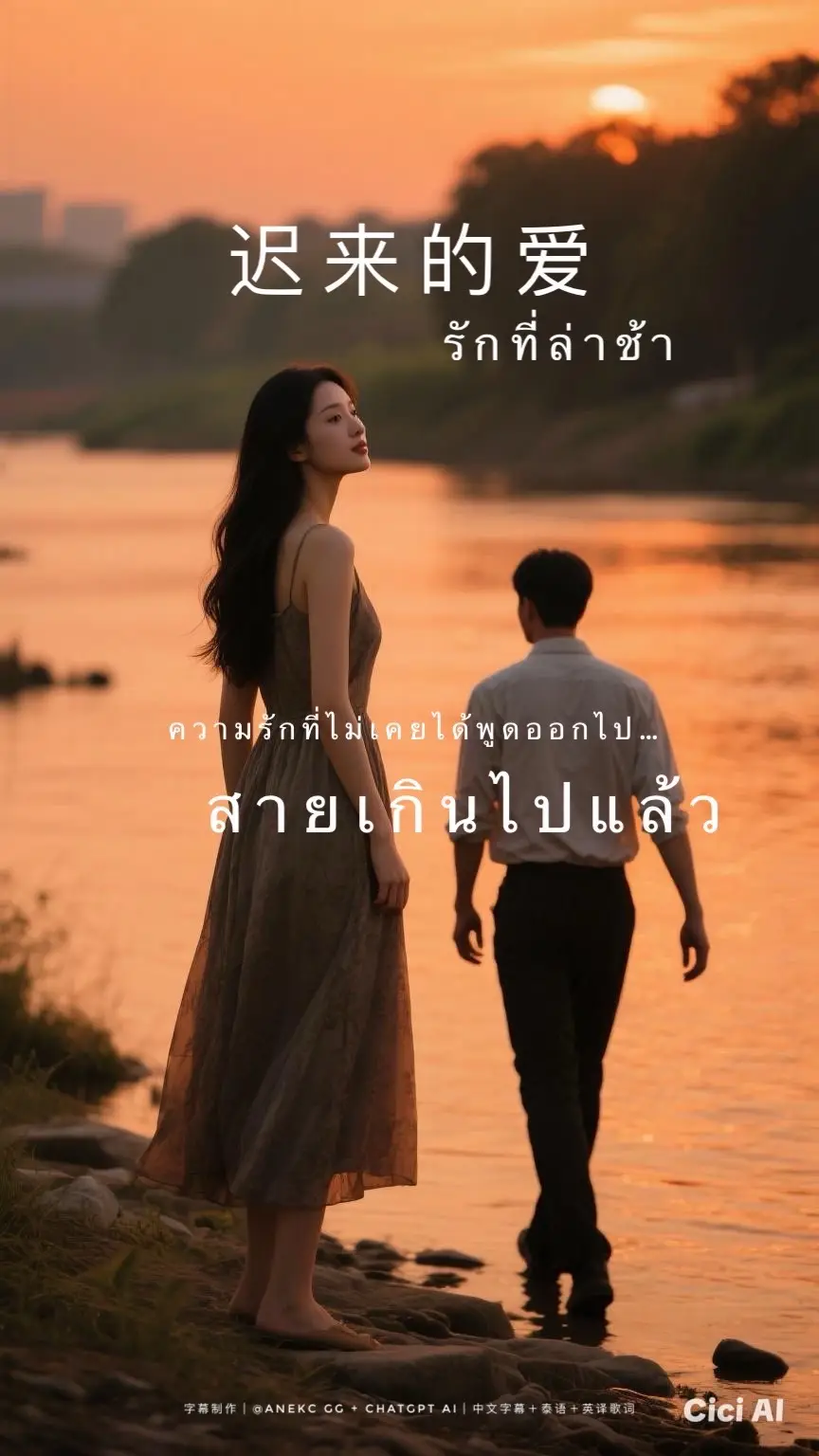 🎧 เธอกำลังจะแต่งงานกับเขา — ส่วนฉัน… แค่สายไป 🕰️ ความรักที่ไม่เคยได้พูดออกไป… สายเกินไปแล้วใช่ไหม? #เพลงจีนแปลไทย #ซับไทย #ซับจีน #ซับเพลงจีน #รักที่ล่าช้า #迟来的爱 #Chiláideài #เนื้อเพลงจีนแปลไทย ชื่อเพลง + pinyin + แปลไทย 🎵 เพลง: 迟来的爱 (Chí lái de ài) 📌 ความหมาย: “รักที่มาสายเกินไป” หรือ “ความรักที่มาถึงเมื่อทุกอย่างสายไปแล้ว” เครดิตเพลง / ศิลปิน 🎤 ศิลปินต้นฉบับ: 李茂山 (Lǐ Màoshān) 🎼 ต้นฉบับเพลงฮิตยุค 90s ที่บอกเล่าความรักอันเงียบงันของผู้ชายคนหนึ่ง แม้จะไม่เคยพูดออกไป แต่เขาก็เฝ้ามองเธอมาตลอด… จนวันหนึ่ง เธอกำลังจะเดินเข้าพิธีวิวาห์กับคนอื่ 🎵📖แปลเพลงจีนสไตล์ Lyrics MV เนื้อเพลง+Pinyin+พินอิน+ไทย+eng 一段情要埋藏多少年   Yī duàn qíng yào mái cáng duō shǎo nián อี๋ ต้วน ฉิง เย่า ไหม๋ ฉาง ตัว ซ่าว เหนียน ความรักหนึ่งช่วง ต้องฝังกลบไว้นานแค่ไหน How many years must love be buried? 一封信要迟来多少天 Yī fēng xìn yào chí lái duō shǎo tiān อี๋ เฟิง ซิ่น เย่า ฉือ ไหล ตัว ซ่าว เทียน จดหมายฉบับหนึ่ง ต้องมาสายกี่วัน How many days must a letter come late? 两颗心 要承受多少 痛苦的煎熬 Liǎng kē xīn yào chéng shòu duō shǎo tòng kǔ de jiān áo เหลี่ยง เคอ ซิน เย่า เฉิง โซ่ว ตัว ซ่าว ท่ง ขู่ เตอะ เจียน เอ๋า สองดวงใจต้องทนทุกข์ทรมานแค่ไหน How much pain must two hearts endure? 才能够彼此完全明了 Cái néng gòu bǐ cǐ wán quán míng liǎo ไฉ เหนิง โก้ว ปี๋ ฉือ หวาน ฉวน หมิง เหลี่ยว จึงจะเข้าใจกันอย่างถ่องแท้เสียที Until they fully understand each other * 你应该会明白我的爱 Nǐ yīng gāi huì míng bái wǒ de ài หนี่ อิง กาย ฮุ้ย หมิง ไป๋ หว่อ เตอะ อ้าย เธอควรจะเข้าใจความรักของฉัน You should know how I love you 虽然我从未向你坦白 Suī rán wǒ cóng wèi xiàng nǐ tǎn bái ซุย หราน หว่อ ฉง เว่ย เซี่ยง หนี่ ถั่น ไป๋ แม้ฉันไม่เคยสารภาพรักกับเธอ Though I’ve never confessed to you 多年以来 默默对你 深切的关怀 Duō nián yǐ lái mò mò duì nǐ shēn qiè de guān huái ตัว เหนียน อี่ ไหล โม่ โม่ ตุ้ย หนี่ เซิน เชี่ย เตอะ กวาน ไหว๋ หลายปีที่ผ่านมาฉันแอบห่วงใยเธออย่างลึกซึ้ง For years, I’ve cared for you in silence * 为什么你还不能明白 Wèi shén me nǐ hái bù néng míng bái เว่ย เสิน เมอ หนี่ ไห๋ ปู้ เหนิง หมิง ไป๋ แต่ทำไมเธอยังไม่เข้าใจ Why can’t you understand? 不愿放弃你的爱 Bù yuàn fàng qì nǐ de ài ปู้ ย่วน ฟั่ง ชี่ หนี่ เตอะ อ้าย ฉันไม่อยากละทิ้งความรักของเธอ I don’t want to give up your love 这是我长久的期待 Zhè shì wǒ cháng jiǔ de qī dài เจ้อ ซื่อ หว่อ ฉาง จิ่ว เตอะ ชี ไต้ นี่คือสิ่งที่ฉันรอคอยมาแสนนาน This is my long-time hope 不愿保留你的爱 Bù yuàn bǎo liú nǐ de ài ปู้ ย่วน เป่า หลิว หนี่ เตอะ อ้าย ไม่อยากเก็บรักเธอไว้เพียงลำพัง I don’t want to keep your love in silence 那是对她无言的伤害 Nà shì duì tā wú yán de shāng hài น่า ซื่อ ตุ้ย ทา อู๋ เหยียน เตอะ ซาง ไห่ เพราะนั่นจะเป็นการทำร้ายเธอคนนั้นโดยไม่เอ่ยคำ That would silently hurt her 伤痛的心 一片空白 Shāng tòng de xīn yī piàn kòng bái ซาง ท่ง เตอะ ซิน อี๋ เพี้ยน ค้ง ไป๋ หัวใจที่เจ็บปวดกลายเป็นช่องว่าง My heart is broken and blank 如何面对那迟来的爱 Rú hé miàn duì nà chí lái de ài หรู เหอ เมี้ยน ตุ้ย น่า ฉือ ไหล เตอะ อ้าย จะเผชิญกับรักที่มาช้าเกินไปได้อย่างไร How do I face this love that came too late? (*) 我知道 一切都太迟了 Wǒ zhī dào yī qiè dōu tài chí le หว่อ จือ เต้า อี๋ เชี่ย โตว ไท่ ฉือ เลอ ฉันรู้ว่าทุกอย่างมันสายเกินไป I know it’s all too late 明天你就要带着他 走进结婚礼堂 Míng tiān nǐ jiù yào dài zhe tā zǒu jìn jié hūn lǐ táng หมิง เทียน หนี่ จิ้ว เย่า ไต้ เจอะ ทา โจ่ว จิ้น เจี๋ย ฮุน หลี่ ถัง พรุ่งนี้เธอจะเดินเข้าพิธีแต่งงานกับเขา Tomorrow you’ll walk into marriage with him 羡慕他 同时也给你 我最深的祝福 Xiàn mù tā tóng shí yě gěi nǐ wǒ zuì shēn de zhù fú เซี่ยน มู่ ทา ถง สือ เย่ เก่ย หนี่ หว่อ จุ้ย เชิน เตอะ จู้ ฝู๋ ฉันอิจฉาเขา และมอบคำอวยพรลึกที่สุดให้เธอ I envy him but give you my deepest blessing (ซ้ำ *) 伤痛的心 一片空白 Shāng tòng de xīn yī piàn kòng bái ซาง ท่ง เตอะ ซิน อี๋ เพี้ยน ค้ง ไป๋ หัวใจที่เจ็บปวดกลายเป็นช่องว่าง My heart is broken and blank 如何面对那迟来的爱 Rú hé miàn duì nà chí lái de ài หรู เหอ เมี้ยน ตุ้ย น่า ฉือ ไหล เตอะ อ้าย จะเผชิญกับรักที่มาช้าเกินไปได้อย่างไร How do I face this love that came too late? ✍️จัดทำโดย:  Abird ✍️ผู้ช่วยเบื้องหลังการทำคลิป(แปลเพลง-เขียนเครดิต-เขียน Caption): ChatGPT AI ✍️ผู้ช่วยเบื้องหลังการทำภาพประกอบเพลง: Cici AI  🙏 ขอขอบคุณคลิปเสียงเพลงต้นฉบับที่ใช้ในคลิปเพลงนี้ ✍️เสียงต้นฉบับโดย: TK 旋律風暴