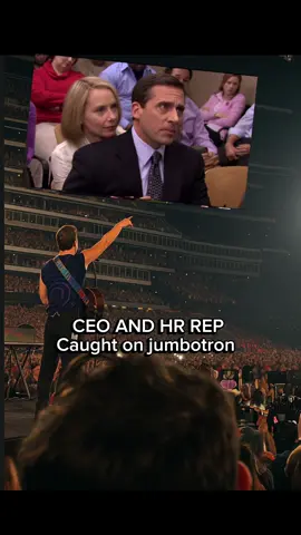 CEO affair caught on video. #ceo #jumbotron #hr #kisscam #theoffice #michaelscott #coldplay 