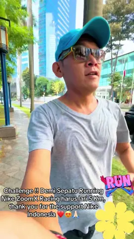 Challenge 5 km !! thank you for the give Run Shoes Nike ZoomX for the Nike Indonesia ❤️🙏🏻 #run #Running #RunningManOnTikTok #weekend #saturday #fypage #fyppppppppppppppppppppppp #morning #fypp #nikezoom #videoviral #challenge #fypdong #fypシ゚ #runningshoes #shoes #lari #sports #sportsontiktok #olahraga 
