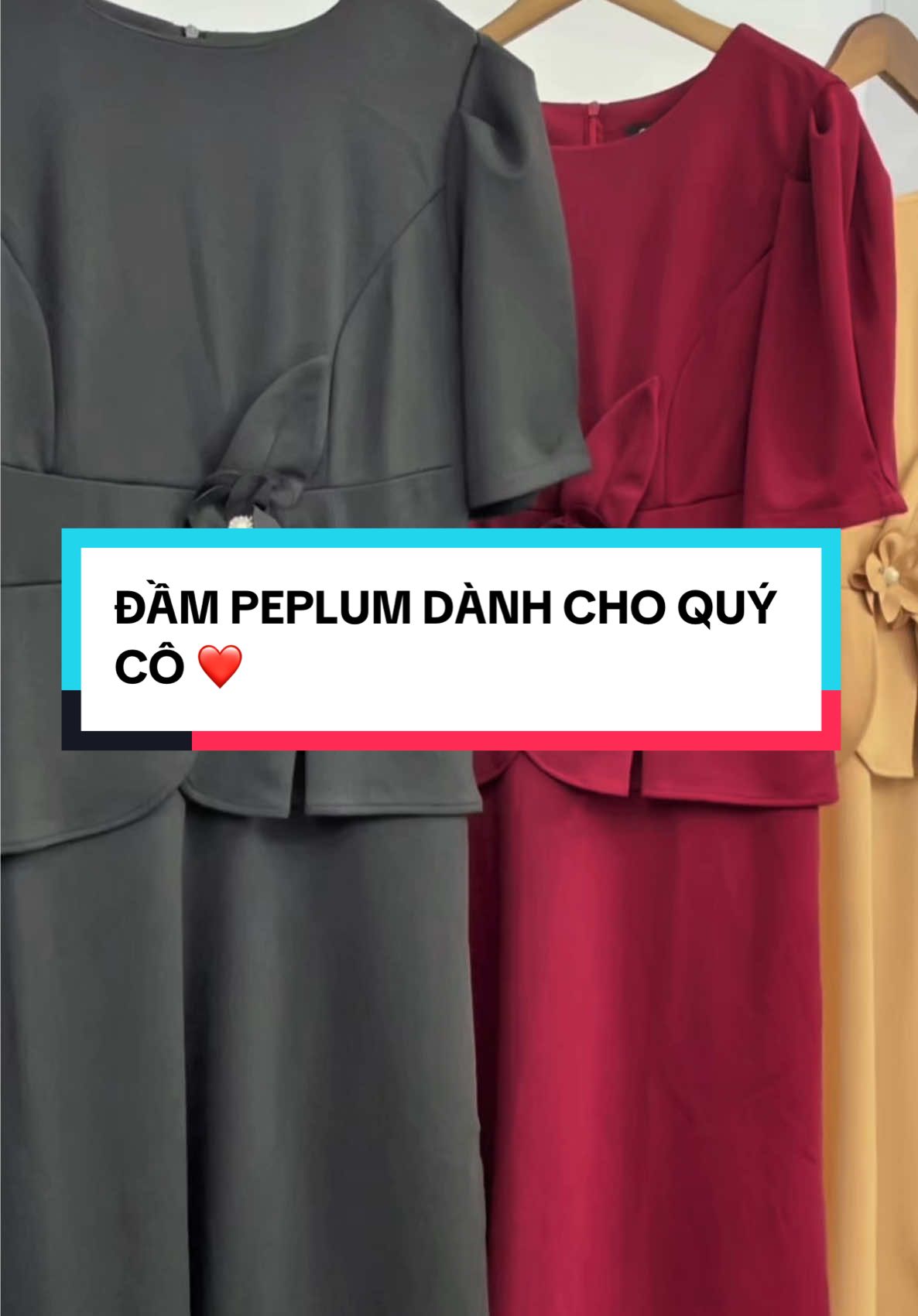 ĐẦM PEPLUM DÀNH CHO QUÝ CÔ #viral #xuhuong #damthietke #damtrungniensangtrong #damtrungnienbigsize #xuhuongtiktok 