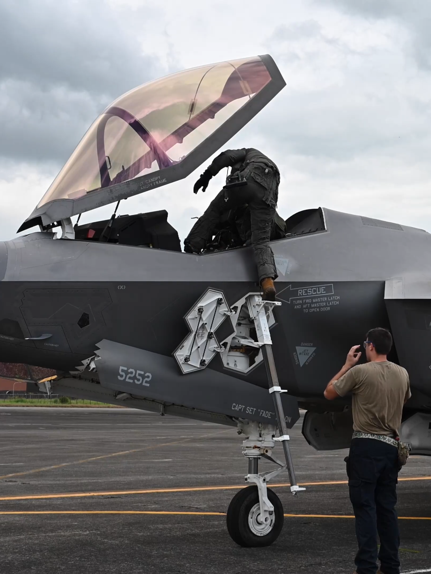 F-35A Lightning II departs from Clark AB