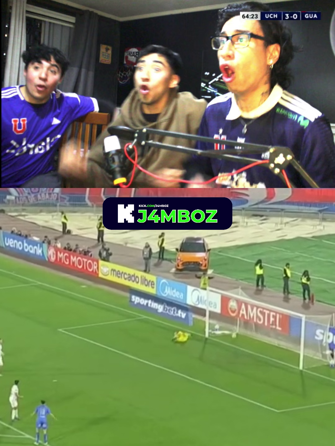 REACCIÓN U.DECHILE-GUARANÍ con panitas :) #udechile #uchvsguarani #bullita #sudamericana #udechile🔵🔴