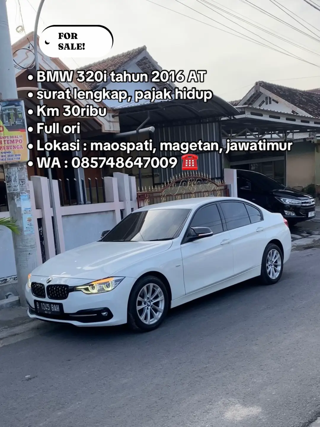 • BMW 320 i TAHUN 2016 AUTOMATIC •  • SURAT LENGKAP, PAJAK HIDUP •  • KM 30ribu ori • • FULL ORI • • LOKASI : MAOSPATI, MAGETAN, JAWATIMUR • • WA : 085748647009 ☎️ • #bmw #bmw320i #sportcar #bmwmotorsport #fypppppppppppppp 