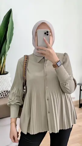 Kemeja Plisket Wanita Premium Pleats Blouse Tisya  #kemejawanita #kemejaplisket #kemejapremium 