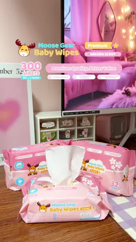 Moose Gear Baby Premium Sakura Scented Wipes 🌸 These hypoallergenic wipes are specially formulated with an all-natural blend to protect and nourish your baby's sensitive skin! ✨ @Moose Gear Baby  #babywipes #moosegear #baby #parents #moosegearwipes #wipes 