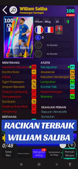 Racikan William Saliba efootball 2025 #efootball #efootball2025 #efootballmobile #fyp 