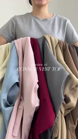 shades of Connor Vest Top, which one you like the most?😆  #atasanwanita #vestwanita #vestwanitakekinian #bajuwanita #OOTD #outfitcheck #outfit 