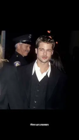 Brad Pitt 😮‍💨❤️‍🔥 Just Comment Prompt and the first 100 comments will get prompt in their DMs Prompt - Create a hyper-realistic, high-resolution photograph that replicates a vintage red carpet event atmosphere from the late 1990s. The subject (me) is standing slightly turned to the left, maintaining a relaxed but confident facial expression. He is wearing a black classic overcoat layered over a dark charcoal textured buttoned vest and a loosely open white collared shirt underneath. The clothing should match the original outfit in texture, layering, and fit — tailored yet casual. Replace Brad Pitt's face with my real face, preserving all my natural facial features and expressions exactly as they are, without distortion. However, style my hair to be medium-length, slightly wavy, voluminous, and neatly groomed — giving a polished yet effortless 90s movie-star look. Also, make my skin tone fair, smooth, and flawless, maintaining a clean and naturally lit complexion. The background must include a dimly lit crowd scene typical of a 90s film premiere, with a smiling uniformed police officer in the blurred backdrop and scattered soft yellow-orange lights from overhead fixtures. Capture the lighting as warm, slightly low, and ambient, casting soft, realistic shadows on the subject’s face and outfit, replicating the original photograph’s lighting depth and red-carpet aesthetic. Ensure the photo looks entirely real and professionally taken, with cinematic tones, subtle contrast, and natural shadows/highlights. Keep the aesthetics grounded in 1990s fashion photography, with a nostalgic yet stylish visual tone. #bradpitt #bradpittmovies #actorphotography #chatgptprompts #chatgpt4o #chatgptedits #aiprompts #aivisuals #aiedits #recreate #fypage #reelkarofeelkaro #reelindia #explore #trendingreels #viralvideos #viralvideo #reelfypシ゚viralシ #fypppppppppppppppppppppppppppppppppppppppppppppppppppppppppppppppppppp 