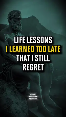 📜 Life Lessons I Learned Too Late That I Still Regret All These Years Later  Some lessons hit hardest when it’s already too late. This video reveals 20 truths that can change how you live, think, and love — if you’re ready to hear them. Watch, reflect, and grow.  #stoicism #lifelessons #quotes #motivation #selfdiscipline #growth