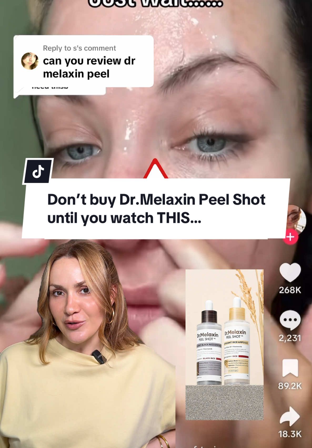 Replying to @s  let’s just say I am very sceptical 🧐 #peelshot #tiktokshop #notsponsored #viralskincare #koreanskincare #cosmeticchemist #drmelaxin 
