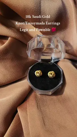 18k Saudi Gold  Knot/Ensaymada Earrings  Legit and Pawnble 💯  #knotearringsgold #pawnableearrings #realgold 