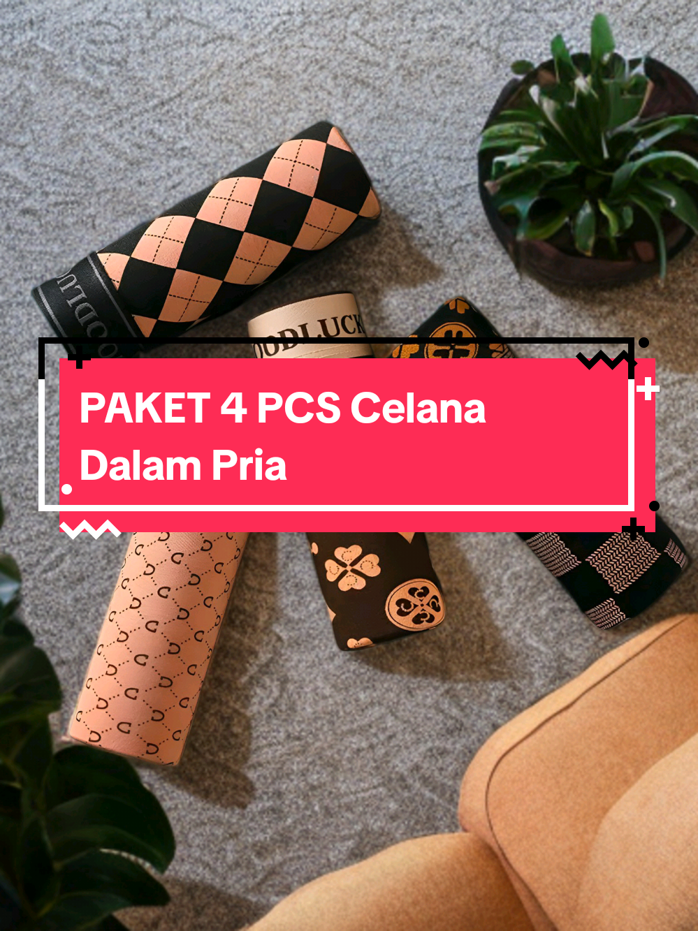 PAKET 4 PCS Celana Dalam Pria Boxer Motif Good Luck Poliester Spandek CDP109 #boxer #boxerpria #celanadalampria #dalamanpria #foryou #fyp 