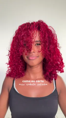 meu corte em camadas #corteemcamadas #cachosvermelhos 