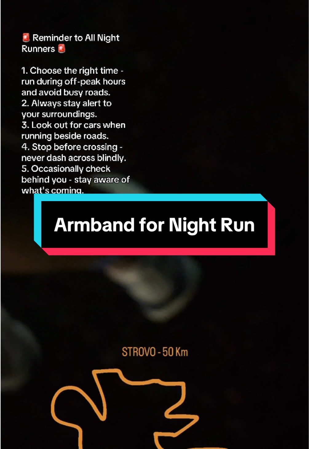 Please stay safe, alert & aware. #runners #nightrun #Running #armband #ledlights #10km #lampujogging #jog #jogging #run  