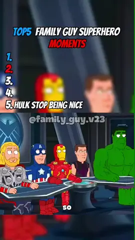 top 5 family guy superhero moments 🤣💀#familyguy #top5 #superhero #hulk #superman #robin #captinamerica #aquaman #fyp #tiktokusa #videoviral 