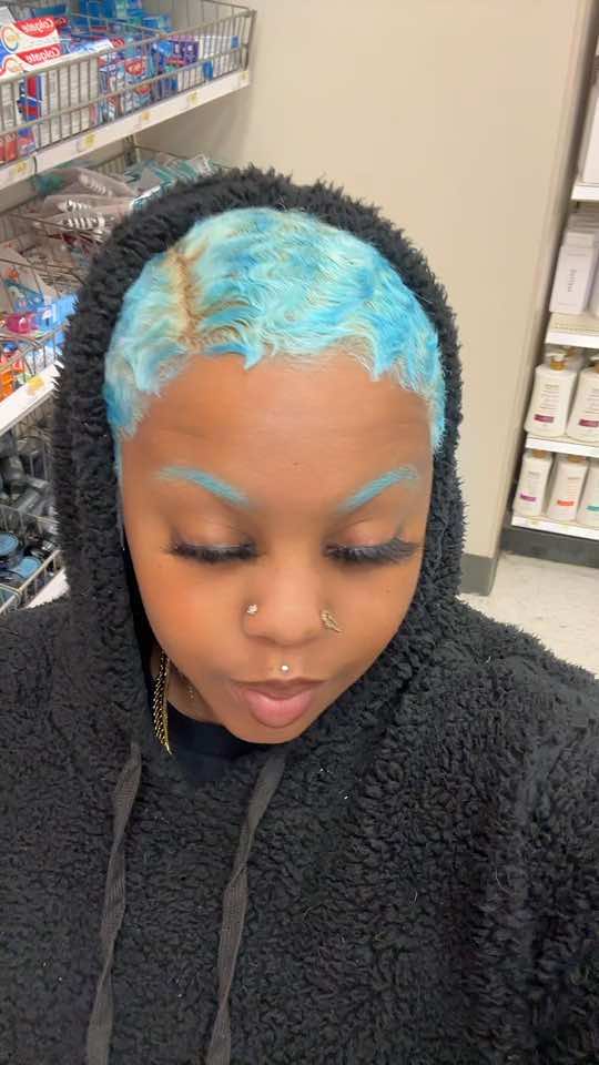 need to go back to blue #fyp #hairdye #bluehair #bluefingerwaves #fingerwaves 