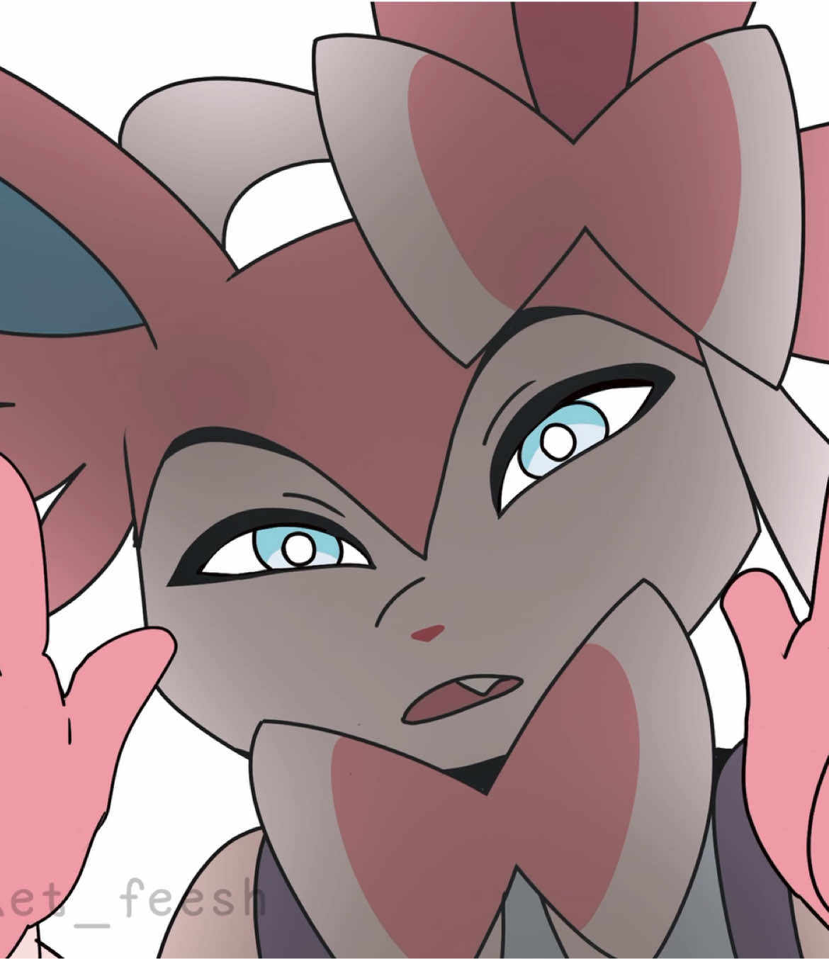 My Sylveon is a social-media star.  He takes his craft way too seriously sometimes  #pokemontiktok #fanart #animation #pokemon #sylveon #eevee #eeveelution 