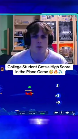 College Student Gets a High Score in the Plane Game 😳🔥✈️ #aviamasters #aviator #planegame #kickstreaming 