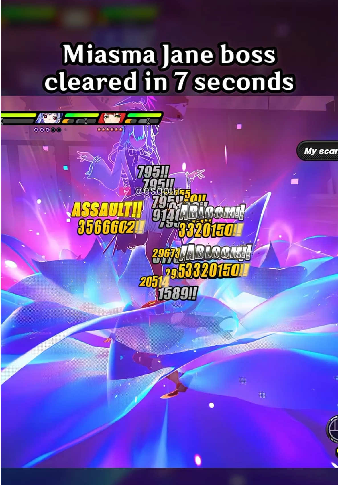 MIASMA JANE BOSS CLEARED IN 7 SECONDS #zzzero #zzzcreators #zzzguide #zzzvideo #Yuzuha #Jane 