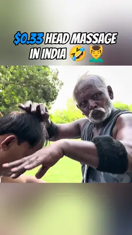 $0.34 head massage in India 😂💆‍♀️#india #headmassage #asmr #massage #doller 