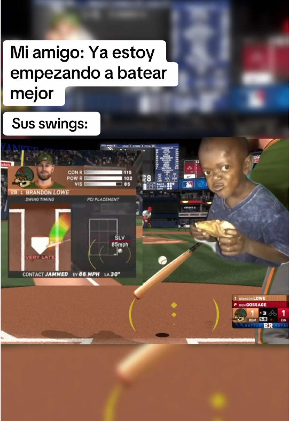 Los swings de mi bro 🤣 #MLB #theshow #mlbtheshow #mlbtheshow25 #videogame #baseball #beisbol 