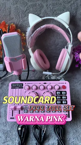 Soundcard f999 komplit berwarna pink #soundcard #soundcardf999 #soundcardpink #soundcardf999fullset #peralatanlivestreaming 