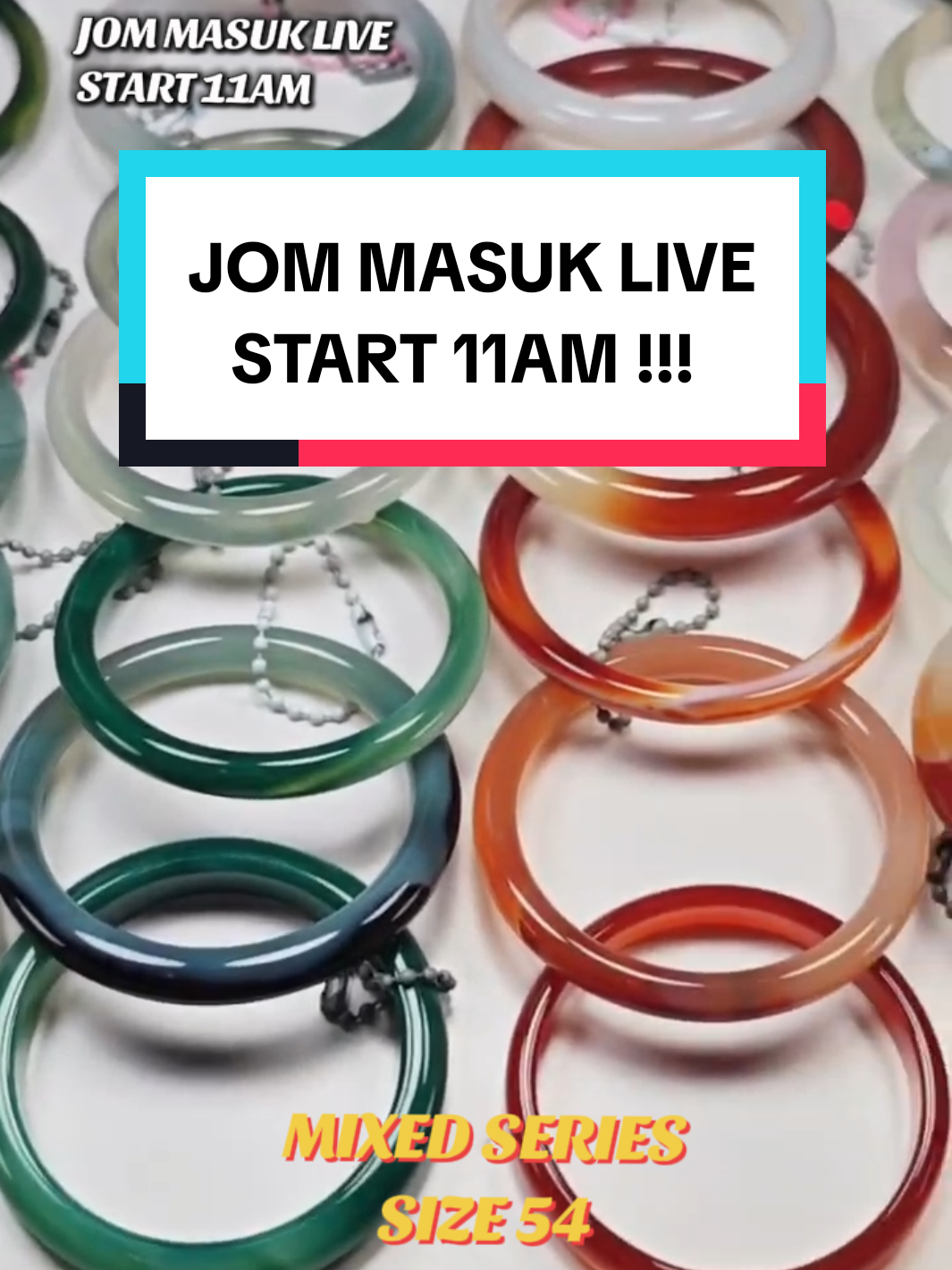 JOM MASUK LIVE START 11AM ⏰MIXED SERIES SIZE 54❤️‍🔥 #MALAYSIA #AGATE #BANGLE #GELANG #JEWELRY  