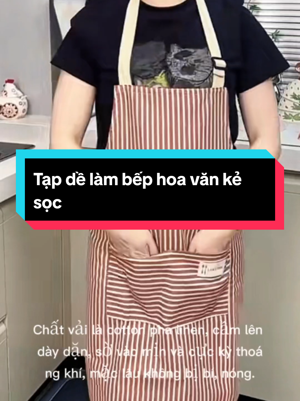 Tạp dề làm bếp hoa văn kẻ sọc#giadung #giadungnhabep #tapde #tapdenhabep #tapdekesoc #tapdenauan 