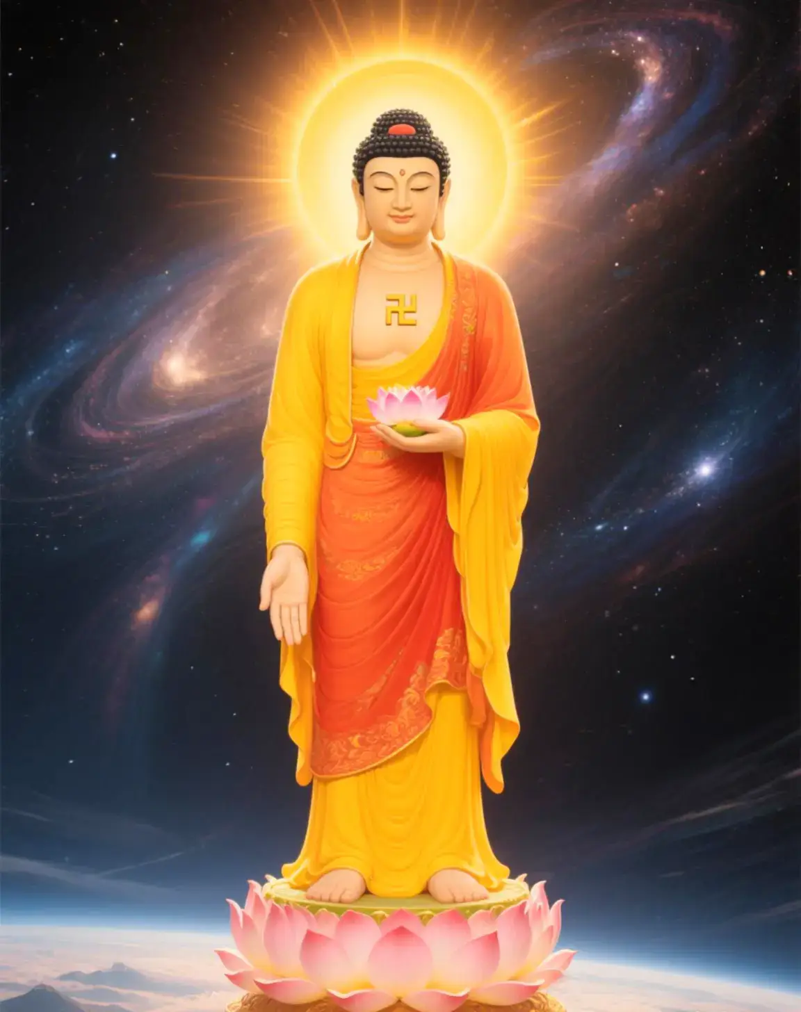 佛法修学，旨在依法得果，转凡成圣。于诸圣之中，大分有三：一，因圆果满、究竟无上之佛； 二，上求佛道、自行化他之菩萨； 三，生死已了、所作已办之罗汉。此三者前二为大乘圣人，后一为小乘圣人。汉传（包括藏传）佛法偏重大乘，故佛、菩萨普为学修者所信仰、所依止。观释迦本师一代所说，虚空法界、微尘国土，诸佛菩萨无量无边；于无量无边之诸佛菩萨中，四大菩萨与阿弥陀佛，于此娑婆世界可谓影响深远，最为人知。 四大菩萨为观音、文殊、地藏、普贤，分别代表修学成佛之四大精神：悲、智、愿、行。观音菩萨代表大悲，文殊菩萨代表大智，地藏菩萨代表大愿，普贤菩萨代表大行。此四大精神并非一一割裂，只是分而论之，各表一法耳。实则彼此俱含，一摄一切。有大悲者必有大智，有大智者必有大愿，有大愿者必有大行，有大行者必有大悲。四者圆满具足，即成无上佛道。 四大菩萨既为学佛成佛之重要因素，自然成为众生之必然依怙，故四大菩萨于民间信仰最为普及，人人皆知，普皆信仰，已完全成为人格化之信仰对象，并因兹形成一一对应之四大名山——浙江普陀山之观音道场、山西五台山之文殊道场、安徽九华山之地藏道场、四川峨眉山之普贤道场，观礼朝拜者，络绎不绝，可见其信仰之深入，影响之广泛。欲满众所希求者，则多求大悲观音菩萨；欲得智慧圆满者，则偏信大智文殊菩萨；欲免三途苦海者，则偏归大愿地藏菩萨；欲使众行圆满者，则效法大行普贤菩萨。此四大菩萨已成佛法人格化之精神支柱，已完全融入佛法信仰者之修行生活中。 于此四大菩萨之外，信仰最普及之佛，则是阿弥陀佛。阿弥陀佛乃西方极乐世界之教主。虽为十方诸佛之一，但阿弥陀佛为“光中极尊，佛中之王”，释迦宣说，诸佛称叹，故于诸佛之中，信仰最广泛，影响最深远。男女老少，巷里乡野，无不闻知。 一佛四菩萨，于中国汉地形成别开生面的佛法信仰，此二者看似无甚关联，但若将四大菩萨与阿弥陀佛一一对比，即会发现，大悲、大智、大愿、大行，欲得疾速圆满，无过念佛，往生西方。 弥陀大悲，普救一切，五逆十恶，回心皆往，即畅观音之大悲；弥陀大智，圆超一切，佛中之王，唯佛能知，即含文殊之大智；弥陀大愿，五劫思惟，永劫修成，光寿无量，度苦众生，即摄地藏之大愿；弥陀大行，果地究竟，功德无上，万善圆具，众行皆成，即圆普贤之大行。 故观音、文殊、普贤皆一一求生西方，以究竟圆满其大悲、大智、 大行。地藏似无求生之说，然观地藏“地狱不空，誓不成佛；度尽众生，方证菩提”之大愿，实为弥陀大愿“设我得佛，十方众生，若不生者，不取正觉”之一内在表现也，其常居三途苦海，救度沉溺众生，亦正为助成、圆满弥陀之大愿也。地藏乃因地之愿，弥陀则果地之觉，因愿欲圆，必归果觉。虽诸多众生因地藏之救度而出离三途苦海，得生人天，因未究竟出离生死轮回故，以致无量众生，又“旋出旋入”。可见生界不尽，地狱难空。若众皆往生，则地狱即空。故地藏之愿，唯凭弥陀之愿方得大成。 如是而观，四大菩萨可谓与阿弥陀佛关系甚深，一佛圆摄四菩萨，一法圆成四心要。经言，一称弥陀佛名，十方诸佛护念，二十五大菩萨相随，正显二者密切关系。 文/智随法师 敬请常念南無阿彌陀佛🙏 净土宗宗旨 信受彌陀救度 专称彌陀佛名 愿生彌陀净土 广度十方众生 净土宗特色 本愿称名 凡夫入报 平生业成 现生不退 净土宗回向文 愿以此功德 平等施一切 同发菩提心 往生安乐国 南無西方极乐世界大慈大悲大愿大力阿彌陀佛🙏 南無西方极乐世界大慈大悲大愿大力阿彌陀佛🙏 南無西方极乐世界大慈大悲大愿大力阿彌陀佛🙏 #南無阿彌陀佛 #阿彌陀佛 #净土宗 #念佛 #往生极乐世界 #佛法 #推荐 