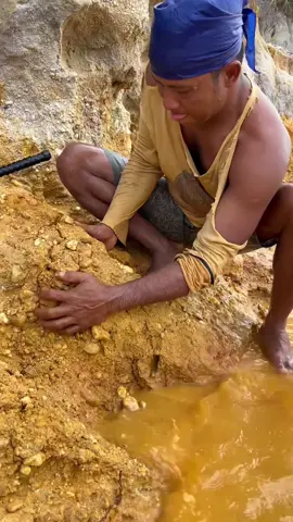 Looking for gold and panning for gold buried in river walls #viralvideo #golddiscovery #goldpanning #mininggold #goldhunter #foryou #foryoupage 